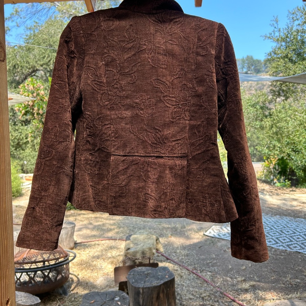 Brown Textured Women's Jacket